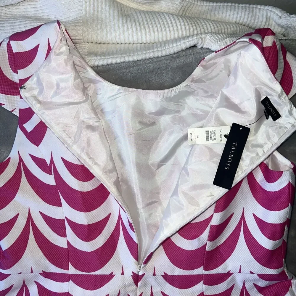 Talbots NWT Womens 14 Fit & Flare Cotton Knit Shell Poly Lined Pockets $169 MSRP - Picture 14 of 15